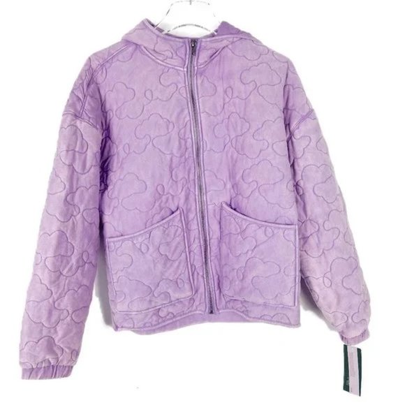 NWT Wild Fable Hooded Quilted Jacket Light Purple Full Zip Size Small S NEW - Picture 2 of 10